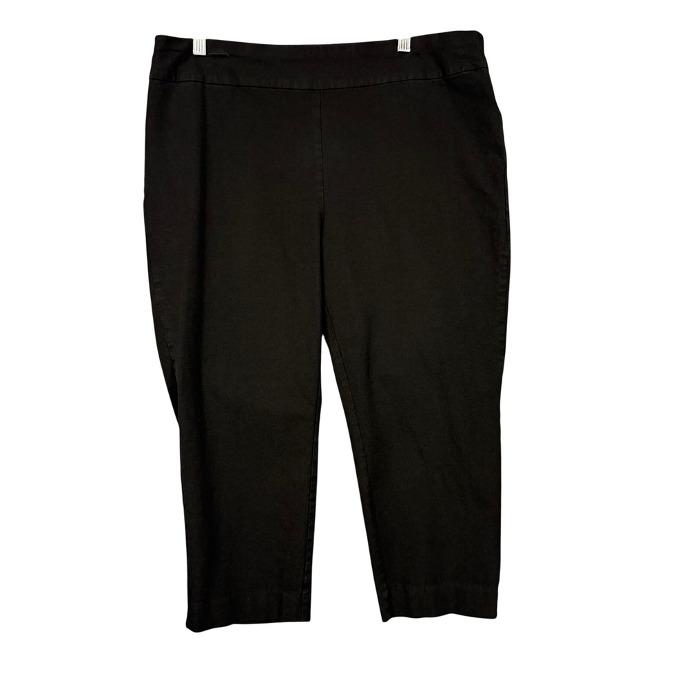 Chicos So Slimming Crop Pants‎ 3 Womens 16 Black Pull On Stretch Tummy Control